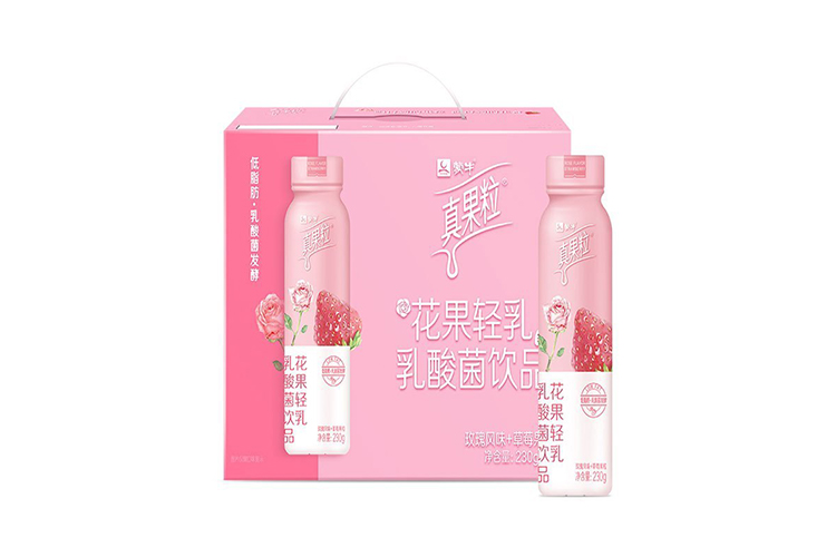 MENGNIU FRUIT GRANULES ROSE STRAWBERRY FLAVOR YOGURT DRINK 230G 10BOTTLESX6BOXES